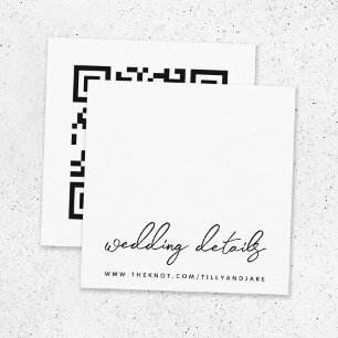 Wedding Website QR Code Simple Minimalist RSVP Enclosure Card