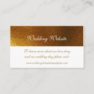 Wedding Website Royal White Golden Shiny Enclosure Card