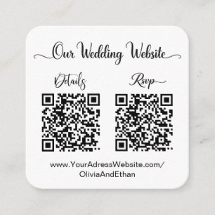 Wedding Website & RSVP Dual QR Code Photo Enclosure Card
