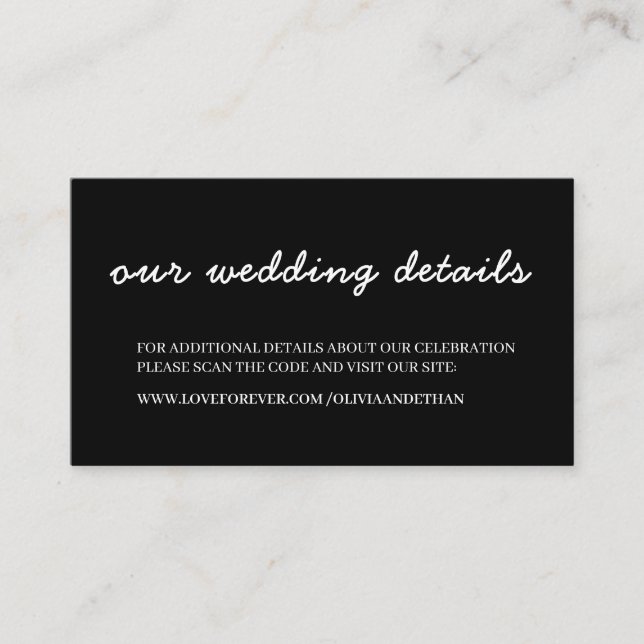 Wedding Website RSVP Enclosure Insert Card (Front)