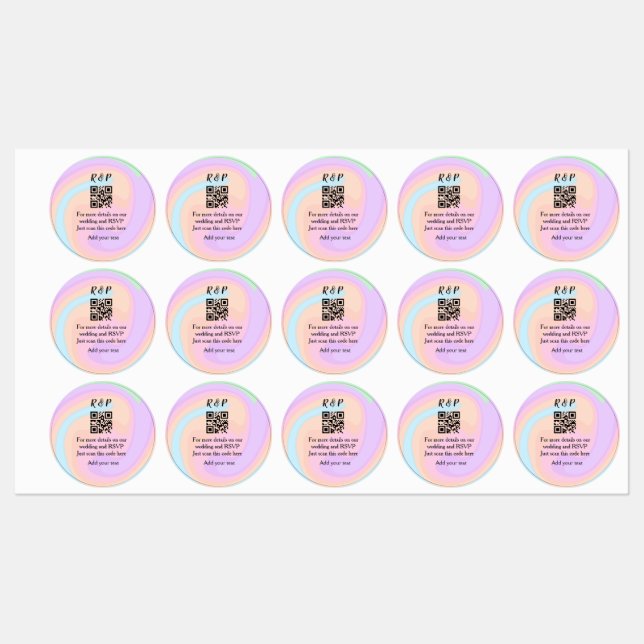 Wedding website rsvp q r code add name text  (Sheet)