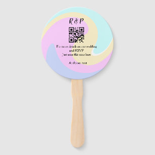 Wedding website rsvp q r code add name text hand fan