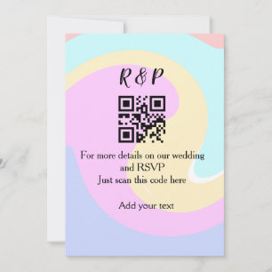 Wedding website rsvp q r code add name text invitation