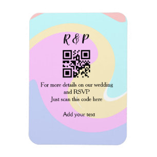 Wedding website rsvp q r code add name text magnet