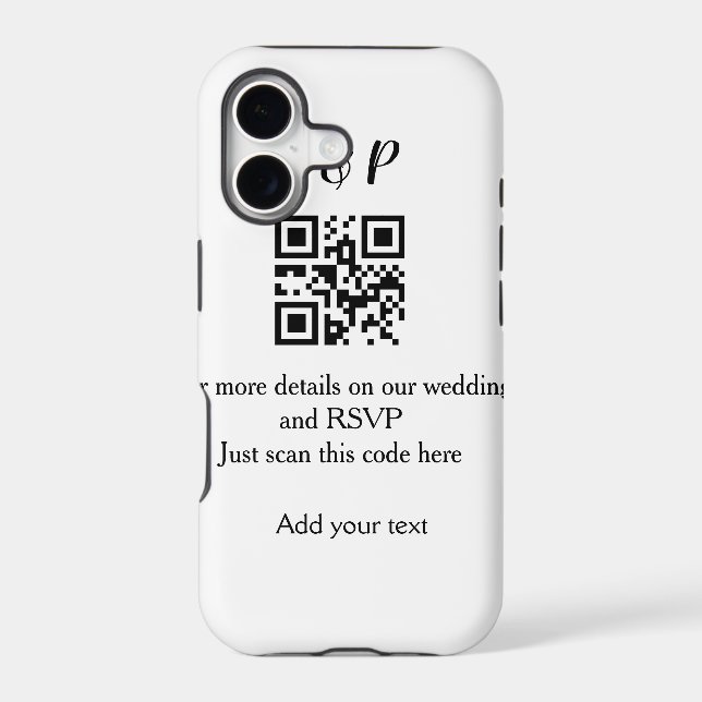 Wedding website rsvp q r code add name text thr (Back)