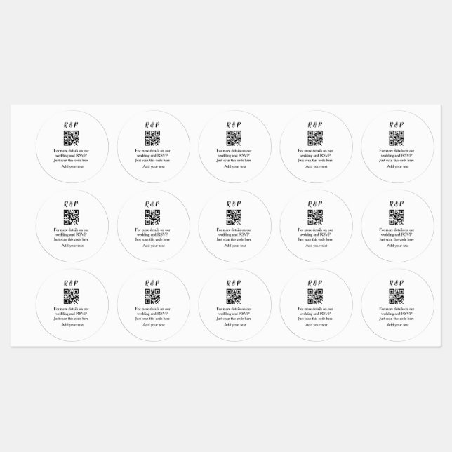 Wedding website rsvp q r code add name text thr (Sheet)