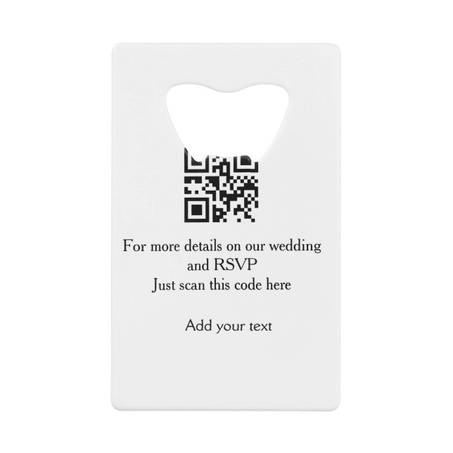 Wedding website rsvp q r code add name text thr (Front)