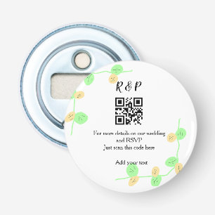 Wedding website rsvp q r code add name text thr bottle opener