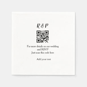 Wedding website rsvp q r code add name text thr napkin
