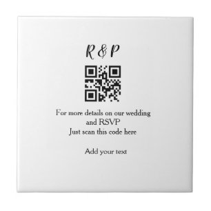 Wedding website rsvp q r code add name text thr tile