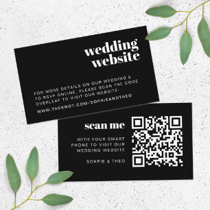 Wedding Website RSVP Scannable QR Code Retro Enclosure Card
