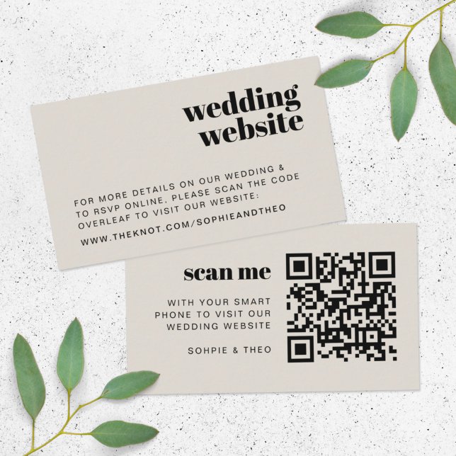 Wedding Website | RSVP Scannable QR Code Retro Enclosure Card (Creator Uploaded)