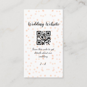 Wedding website scan QR code for details orange so Business Card
