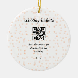 Wedding website scan QR code for details orange so Ceramic Tree Decoration