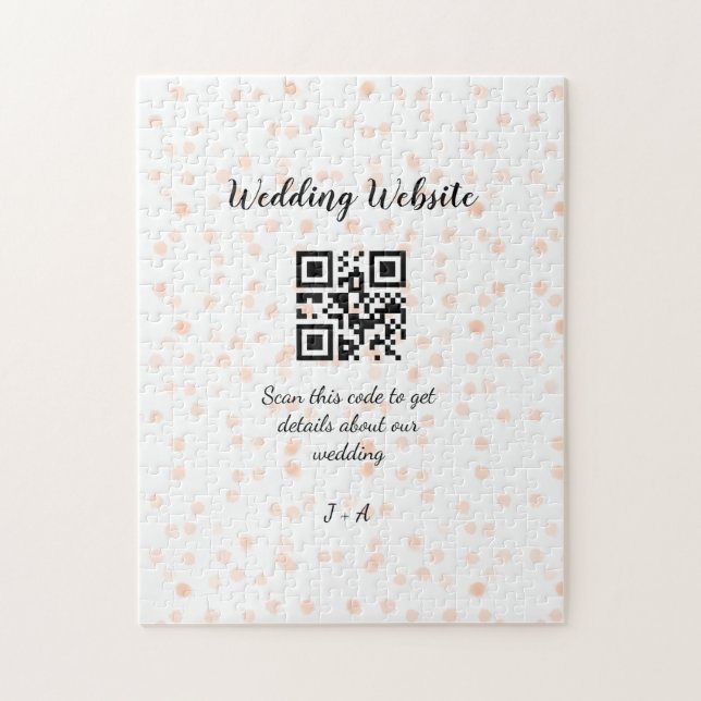 Wedding website scan QR code for details orange so Jigsaw Puzzle (Vertical)