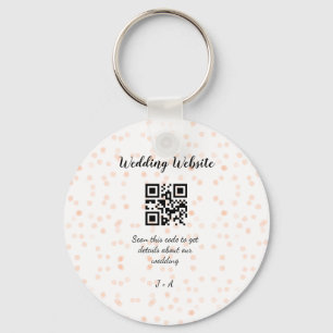 Wedding website scan QR code for details orange so Key Ring