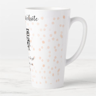 Wedding website scan QR code for details orange so Latte Mug