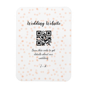 Wedding website scan QR code for details orange so Magnet