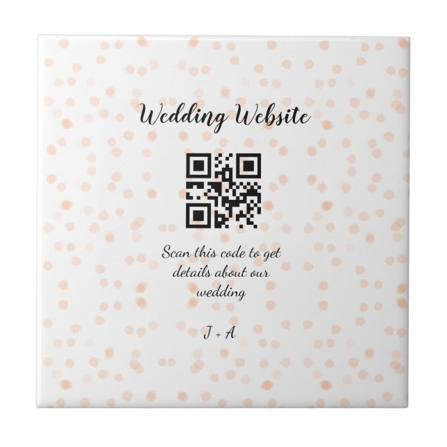 Wedding website scan QR code for details orange so Tile (Front)