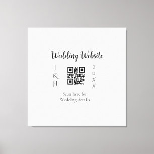 WEDDING WEBSITE SCAN QR COUPLE NAME YEAR SIMPLE MI CANVAS PRINT