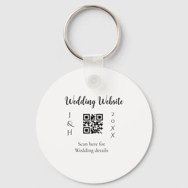 WEDDING WEBSITE SCAN QR COUPLE NAME YEAR SIMPLE MI KEY RING (Front)