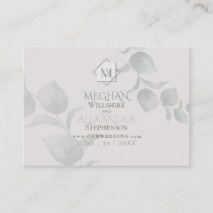 Wedding Website    Silver Sage  Eucalyptus Business Card