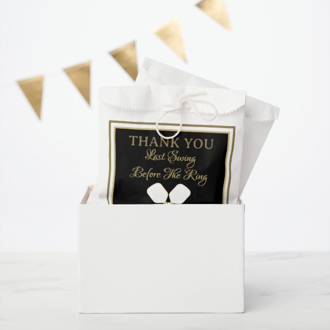 Wedding Weekend Activity Pickleball Gold & White Favour Bags (Party)