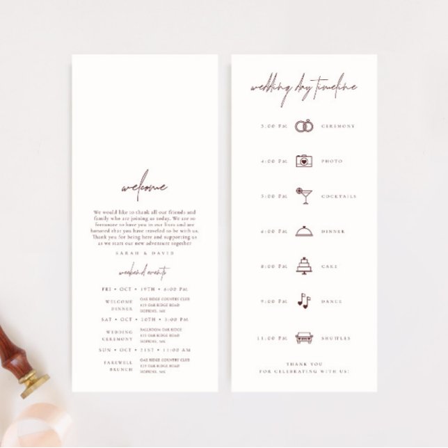 Wedding Weekend Events Program & Day Timeline (Wedding Weekend Events Program & Day Timeline)