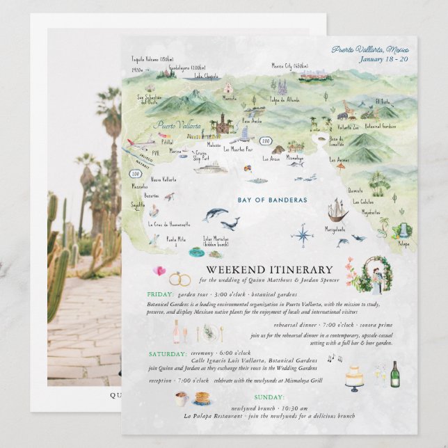 Wedding Weekend in Puerto Vallarta | Itinerary (Front/Back)