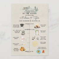Wedding Weekend in the Woods Itinerary Card