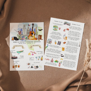 Wedding Weekend Itinerary   Austin, Texas Invitation