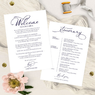 Wedding Weekend Itinerary Elegant Script Welcome I Invitation