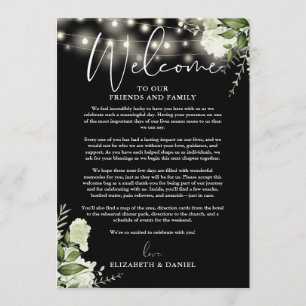 Wedding Weekend Itinerary Greenery Floral Programme