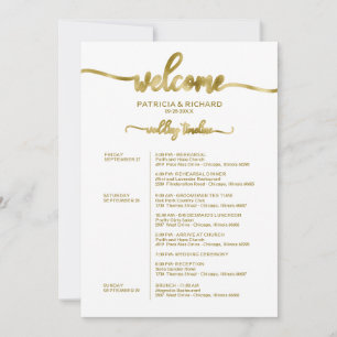 Wedding Weekend Itinerary Simple Chic Timeline Invitation