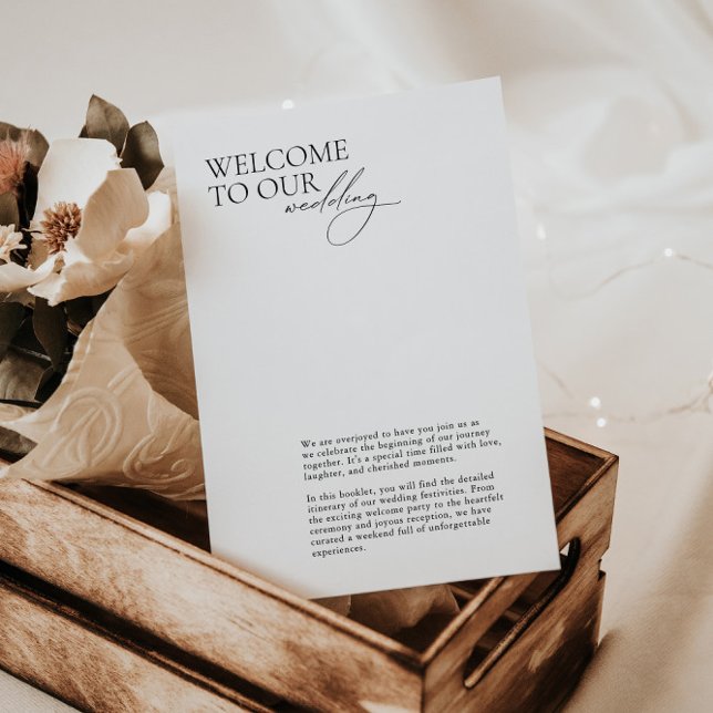 Wedding Weekend Itinerary Timeline Elegant Booklet Tri-Fold Holiday Card (Creator Uploaded)