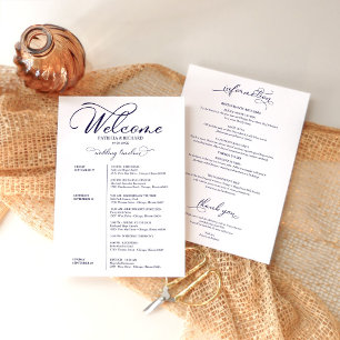 Wedding Weekend Itinerary Timeline Elegant Invitation