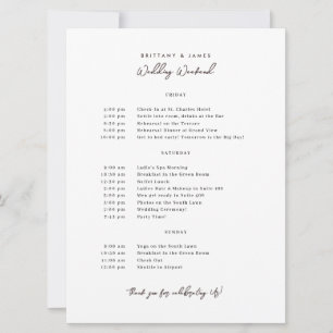 Wedding Weekend Itinerary V3 Invitation