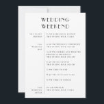 Wedding Weekend Itinerary & Welcome | Schedule Invitation<br><div class="desc">Keep your guests informed and feeling appreciated with this elegant double sided wedding weekend itinerary card. The front features a clear event schedule - from the rehearsal dinner to the morning after brunch - while the back includes a heartfelt welcome message to thank your family and friends for being part...</div>