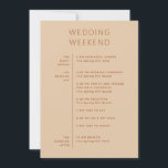 Wedding Weekend Schedule | Timeline Peach Sand Invitation<br><div class="desc">A wedding weekend card designed to give guests a clear overview of your celebration while keeping everything simple and easy to follow. The schedule side presents each part of the weekend in a structured timeline format, so guests can quickly see what’s happening and when. It works especially well for multi...</div>