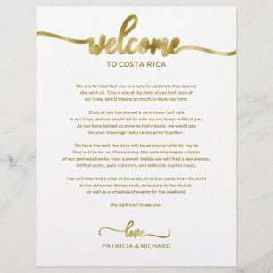 Wedding Weekend Welcome Itinerary Simple Chic