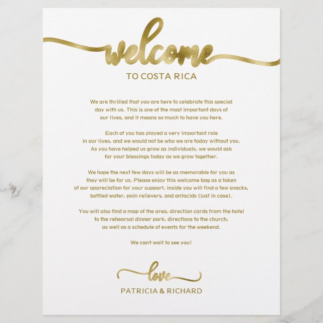 Wedding Weekend Welcome Itinerary Simple Chic (Front)
