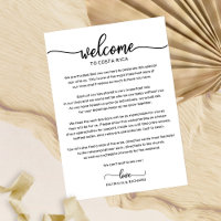Wedding Weekend Welcome Letter