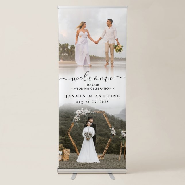 Wedding  Welcome 2 PHOTO  Retractable Banner (Front)