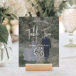 Wedding Welcome 2 Photos & QR Codes Table Number<br><div class="desc">Welcome guests to your wedding reception with chic modern custom photo & QR Code table number cards. Pictures and wording are simple to personalise, and can be different or the same on front and back. If preferred, change "capture the love" to "honeymoon fund, " "a special thanks, " "menu, "...</div>