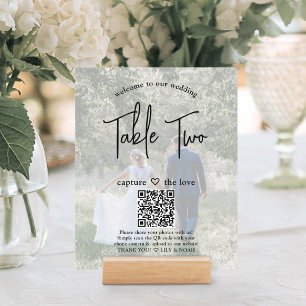 Wedding Welcome 2 Photos & Website QR Table Number