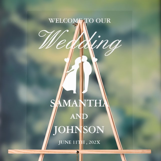 Wedding Welcome Acrylic Sign Elegant Minimal (Neutral)