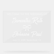 Wedding Welcome Acrylic Sign Modern Script