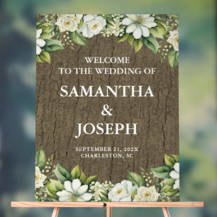 Wedding Welcome Acrylic Sign Rustic Wood