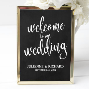 Wedding Welcome Affordable Chalkboard Sign Invitation