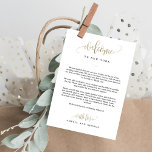 Wedding Welcome And Itinerary Card Faux Gold<br><div class="desc">Plan a stylish celebration with this modern invitation that your guests will adore. 
Design by © berryberrysweet . Printable digital files are available! Visit our website at www.berryberrysweet.com for more details!</div>